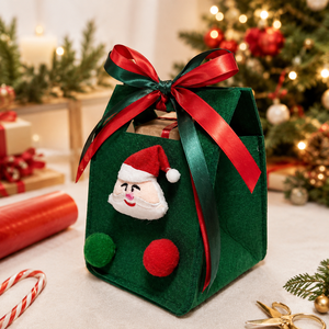 Grande Borsa in Feltro per Shopping Natalizio, Porta Regali Riutilizzabile con Logo e Colore Personalizzati - Product Image 3