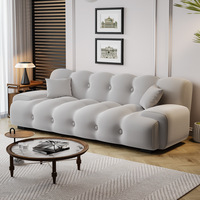 Sofá Roche Bobois Minimalista Italiano, Sofá Lineal Tapizado Francés, para Sala de Estar y Estudio