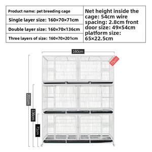 Sıcak satış üreme kafesi düğme kapatma ile üç katmanlı Metal kedi kafesi Pet dükkanlar ve ev bakımı için çok katmanlı üreme bölümü - Product Image 2