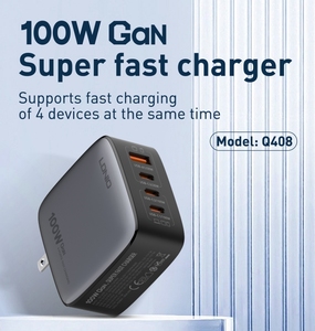 LDNIO Q408 Offre spéciale GaN 100W 65W Ports de charge rapide pour téléphone portable PD QC 3.0 Adaptateur <span class=keywords><strong>Chargeur</strong></span> rapide pour ordinateur portable Macbook - Product Image 3