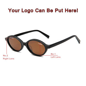 Popular Factory Stock Multi Color Leopard Literary Vintage Gafas de sol Uv400 Diseño de marca Marco pequeño Gafas de sol ovaladas con logotipo - Product Image 2