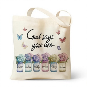 กระเป๋าผ้าแคนวาสนำเข้า ดีไซน์น่ารักสไตล์เกาหลี สำหรับผู้หญิง ใช้ใส่หนังสือ ไปทำงาน หรือไปโรงเรียน ใช้ซ้ำได้ มีซิปและหูหิ้ว - Product Image 1