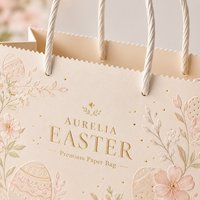 Sacs cadeaux de Pâques en papier kraft écologique personnalisés avec logo imprimé, poignée torsadée, vente en gros