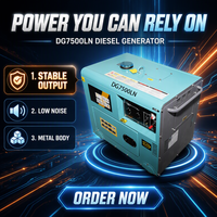 VISION 6000W Generator Diesel Portabel Senyap 6KW Genset Cadangan Rumah Tangga Starter Elektrik Fasa Tunggal ATS 50/60Hz DG7500LN