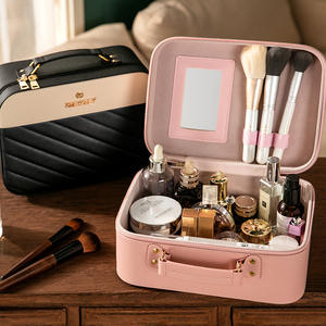 Mode rectangle portable grand voyage voyage <span class=keywords><strong>vide</strong></span> boîte en plastique stockage PU mini bagages cosmétique <span class=keywords><strong>maquillage</strong></span> <span class=keywords><strong>valise</strong></span> - Product Image 2