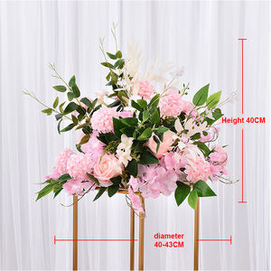 ของตกแต่งงานแต่งงานแบบใหม่ ผ้าไหมสำหรับตกแต่งโต๊ะ  ดอกกุหลาบสีชมพูทรงกลม - Product Image 6