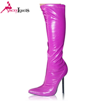 Conception turque femmes chaussures broderie nouveau Design 12 cm talon mince grande taille hiver genou bottes pôle danse femme chaussures de luxe