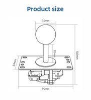 KUBIXION KU-4765 Manette de jeu en métal DIY, pièces de rechange pour stick de combat de compétition, carte de circuit imprimé (Rouge)