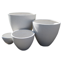 Pot de fleurs rond prêt à être expédié, en fibre de verre, écologique, biodégradable, durable, léger, moderne, pour toutes les saisons, maison, jardin, balcon