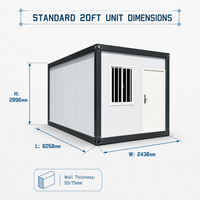 Maison conteneur préfabriquée à montage facile, unité modulaire en acier pour bureau de chantier ou camp de travail