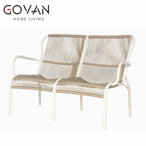 Set di Divani <span class=keywords><strong>da</strong></span> Esterno per Hotel e Villa, in Alluminio con Intreccio in Corda, Divano a 2 Posti - Product Image 1