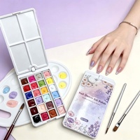 Gel de peinture pour ongles à transfert, dégradé blush haute saturation, solide, avec couvercle rotatif à 18/24 compartiments