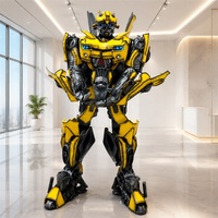 Costumes de robot LED transformables jaunes très demandés pour les ensembles de cosplay, les fêtes de carnaval