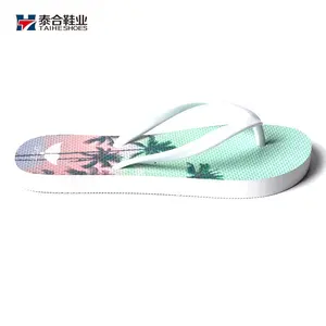 Cheap Wholesale Custom Flip-flops Summer Beach Slippers For Women Digital Print Flip-flops
