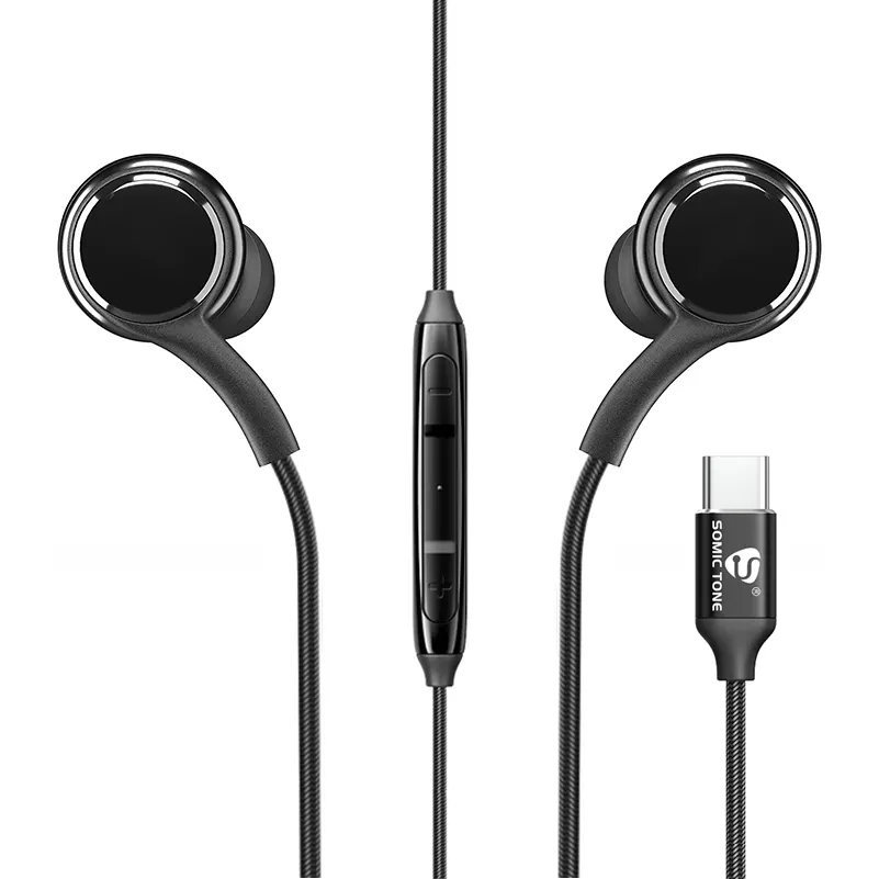 New AKG Wired Earbuds Headphones Type-C Earphones in-Ear Gaming Headset with Microphone Remote with USB C Plug in Audio Jack