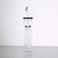 Gobelets en plastique transparents pour glace pilée avec couvercles et pailles pour fêtes, vente en gros
