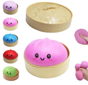 Kawaii Dumpling Stress <b>Balls</b> Fidget Sensory <b>Squeeze</b> Dough <b>Ball</b> Stress Relief Hand Toy Bun with Food Steamer Stretchy Adults Toys - Product Image 3