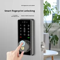 Système de verrouillage de porte en alliage d'aluminium Tuya WiFi avec caméra 100 capacité d'empreintes digitales porte en bois Compatible pour les hôtels