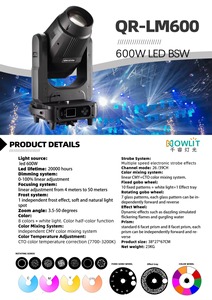 600W ไฟแอลอีดีชนิดจุดเคลื่อนไหว CMY BSW 3-in-1ลำแสง/จุด/ล้างการควบคุม DMX 3.5-50ซูม<span class=keywords><strong>10</strong></span> gobos คงที่สำหรับ - Product Image 4
