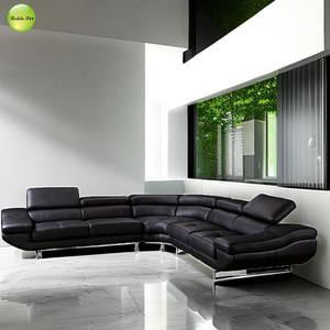 Sofá de Cuero de Diseño en Forma de L de Lujo para Villa, Sofá Seccional con Respaldo Ajustable para Sala de Estar de Apartamento Grande - Product Image 5