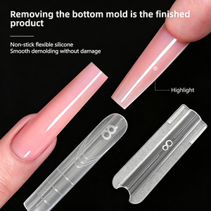 High Quality Long Coffin Sandwich Dual Form <b>Nail</b> Tips 280PCS/Box Medium <b>Nail</b> Forms Full Sizes 0-13 Poly Gel <b>Extension</b> Mold - Product Image 2