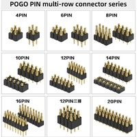 Conector de Clavija Pogo de Latón Chapado en Oro para PCB SMT de 1-20 Pines, Conectores Macho y Hembra, Sondas Personalizables, Conector de Cabezal de Clavija con Resorte