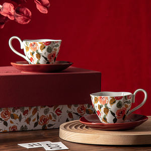Juego de tazas y platillos de Té de moda clásica británica de 200ml, taza de café, regalo de fiesta de boda, tazas de cerámica francesa con flores de jardín - Product Image 3