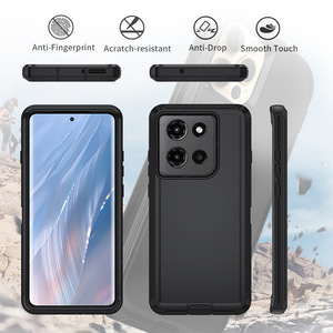 Vỏ robot 3 trong 1 cho Moto Edge 5g 2025 màu trơn, chống sốc nặng - Product Image 2