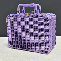 Sac à main en rotin, souvenir, cadeau, valise artisanale, boîte cadeau tissée, anniversaire, mariage, demoiselle d'honneur, petite valise colorée, boîte cadeau