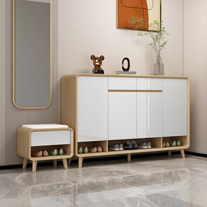 Étagère à <span class=keywords><strong>chaussures</strong></span> en bois moderne avec étagères réglables et <span class=keywords><strong>banc</strong></span> pour le salon, meuble de rangement pour <span class=keywords><strong>chaussures</strong></span> - Product Image 2