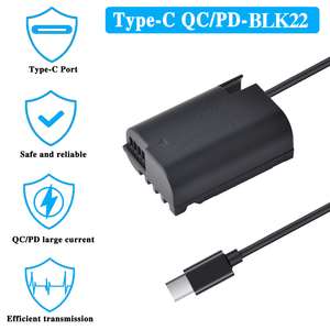 Batería Ficticia DMW-BLK22 DMWBLK22 BLK22 con Tipo-C para Cámaras Panasonic <span class=keywords><strong>Lumix</strong></span> S5, S5 II, GH6, <span class=keywords><strong>GH5</strong></span> II, G9 II - Product Image 5