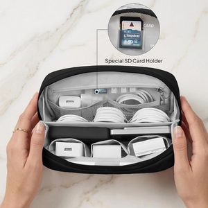 Étui de voyage pour appareils électroniques, organiseur de câbles souple avec plusieurs poches et boucle élastique pour stylo, sac à câbles anti-emmêlement pour les voyages et le bureau - Product Image 5