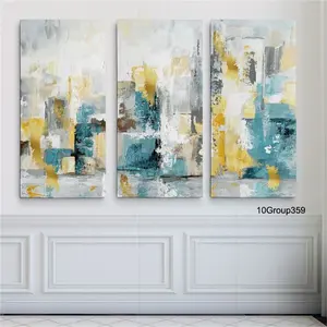 Factory Outlet Handmade 3 Panel Canvas Wall Art Handmade Acrylic Modern Abstract Painting