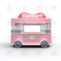 Camion de restauration mobile électrique rose, mignon et adorable, pour bar à eau, glaces et snacks