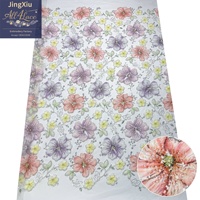 Ruban de luxe multicolore à imprimé floral, tissu en tulle brodé de perles et de sequins pour robe de mariée