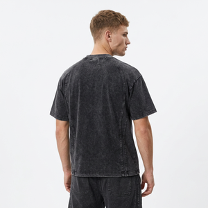 350gsm Acid Washed Streetwear Summer Custom <b>Mens</b> <b>Short</b> <b>Set</b> Custom logo Unisex Fashion <b>T</b>-<b>Shirt</b> <b>Shorts</b> <b>Set</b> <b>Men's</b> <b>Sets</b> - Product Image 3