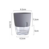 Pot de fleurs en plastique auto-arrosant à double couche pour plantes hydroponiques, bonsaïs, succulentes, décoration de maison et de bureau, 8,2 cm