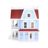 Rumah boneka kayu, miniatur rumah boneka taman, rumah pertanian, rumah desa, Kit Model rumah boneka