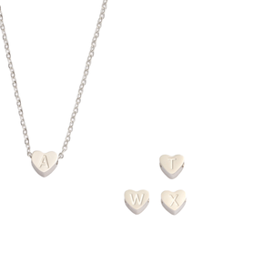 จี้รูปหัวใจ BOYI 26 ตัวอักษร สีพีช หัวใจแบบเจาะรู สแตนเลสสตีลเคลือบสูญญากาศ ไม่ซีดจาง ขัดเงาแบบกระจก สำหรับงาน DIY - Product Image 3