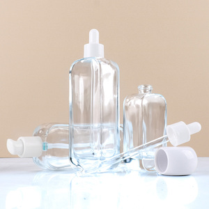 Nắp màu trắng trong suốt Chai Thủy Tinh rỗng với tùy chỉnh phun nắp ống nhỏ giọt cho chăm sóc da nước hoa dược phòng thí nghiệm sản phẩm - Product Image 5