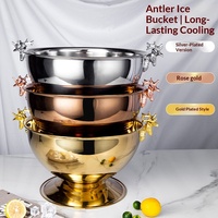 Seau à glace en acier inoxydable grande capacité, style minimaliste, modèle bar KTV, refroidisseur spécial bière et vin rouge – Vente chaude