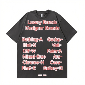 Nuova T-shirt Oversize da Uomo alla Moda con Stampa Personalizzata del Logo, Effetto Spray Bianco, Lavaggio Effetto Invecchiato, Grafica Vintage - Product Image 1