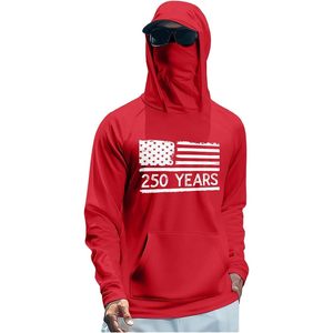 เสื้อฮู้ดผู้ชายลายธงชาติอเมริกา ป้องกันแสงแดด UPF 50+ พร้อมหน้ากาก สำหรับตกปลาและกิจกรรมกลางแจ้ง - Product Image 1