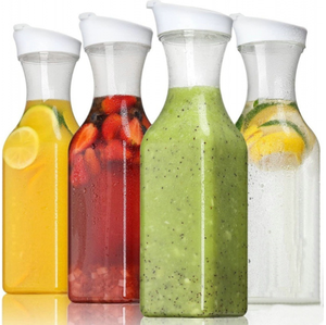 1L 1.5L <span class=keywords><strong>2L</strong></span> Botella cuadrada Grado alimenticio BPA Libre Verter agua Jarra con tapa para bebidas Leche Batido Té helado Contenedor de jugo - Product Image 1