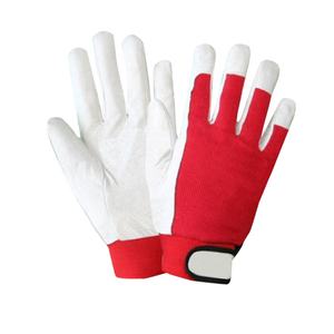 GL2010 Guantes de seguridad de piel de oveja Guantes DE TRABAJO protectores de cuero de cabra de grano de cerdo con puño elástico y espalda de algodón - Product Image 2