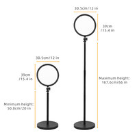 Anneau lumineux dimmable avec support, support de téléphone, télécommande, éclairage LED plein écran pour maquillage, photographie, studio, barbier, diffusion en direct