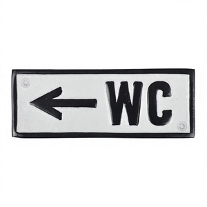 ป้ายติดผนัง WC General สีขาวและดำเคลือบผงเหล็กหล่อ ป้ายสั่งทำ อุปกรณ์ตกแต่งผนัง ป้ายตกแต่ง งานฝีมือทำมือ - Product Image 1