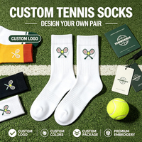 Chaussettes de padel personnalisées haute performance avec motif brodé unique, chaussettes de sport anti-transpiration pour commandes en gros avec logo personnalisé