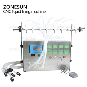 ZONESUN 8 Teste Pompa A Membrana Semi Automatico di Profumo Disinfettante Per Le Mani La Piccola Bottiglia di Liquido di Riempimento Macchinari - Product Image 4
