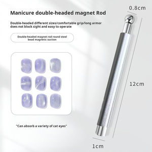 Bâtonnet magnétique double tête pour ongles effet œil de chat, épais et circulaire, pour nail art au gel UV - Product Image 2